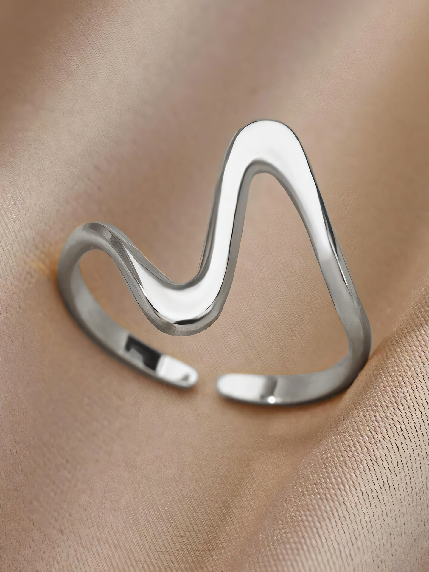 Sterling Silver Smooth Wave Ring