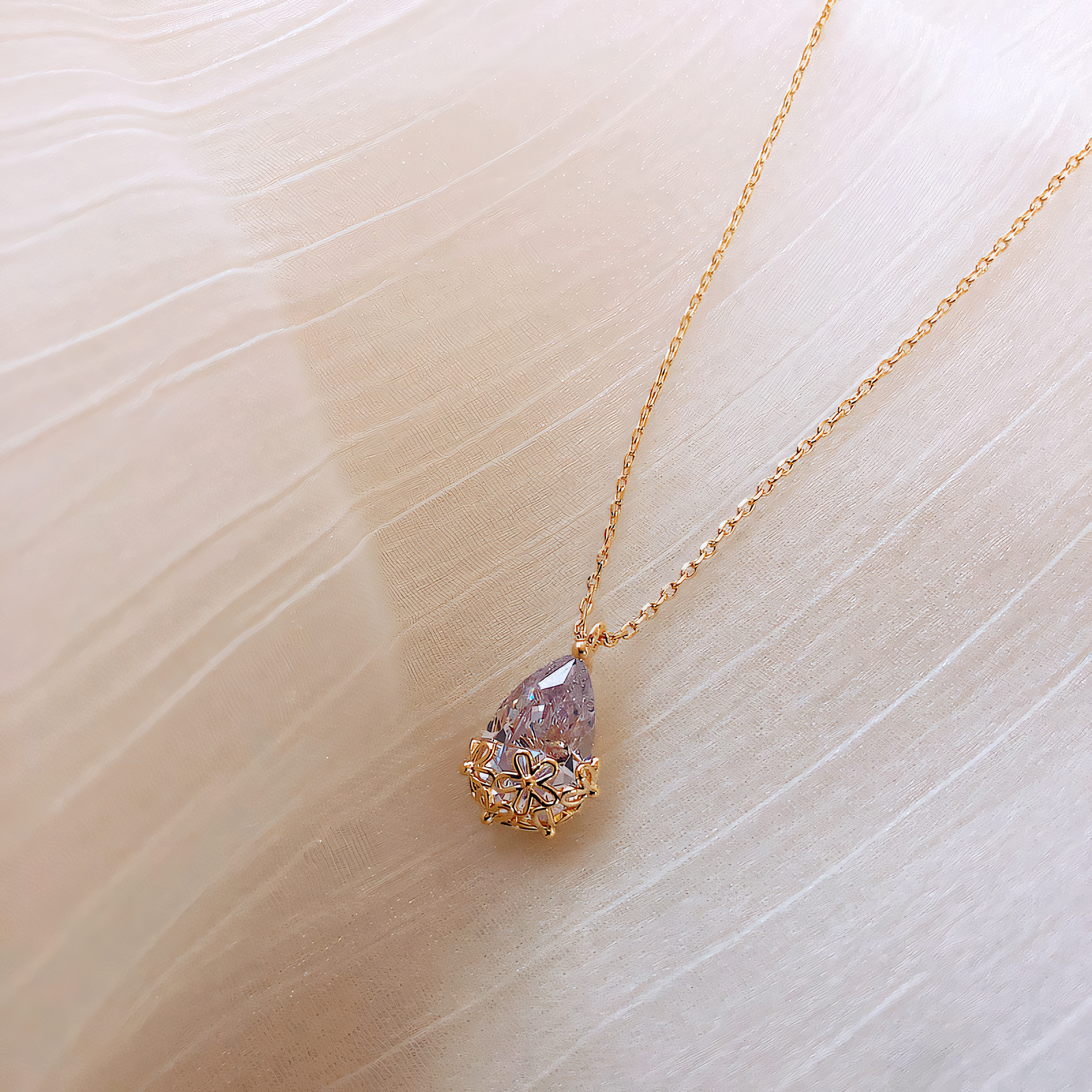 Natural Zircon Crystal Drop Necklace