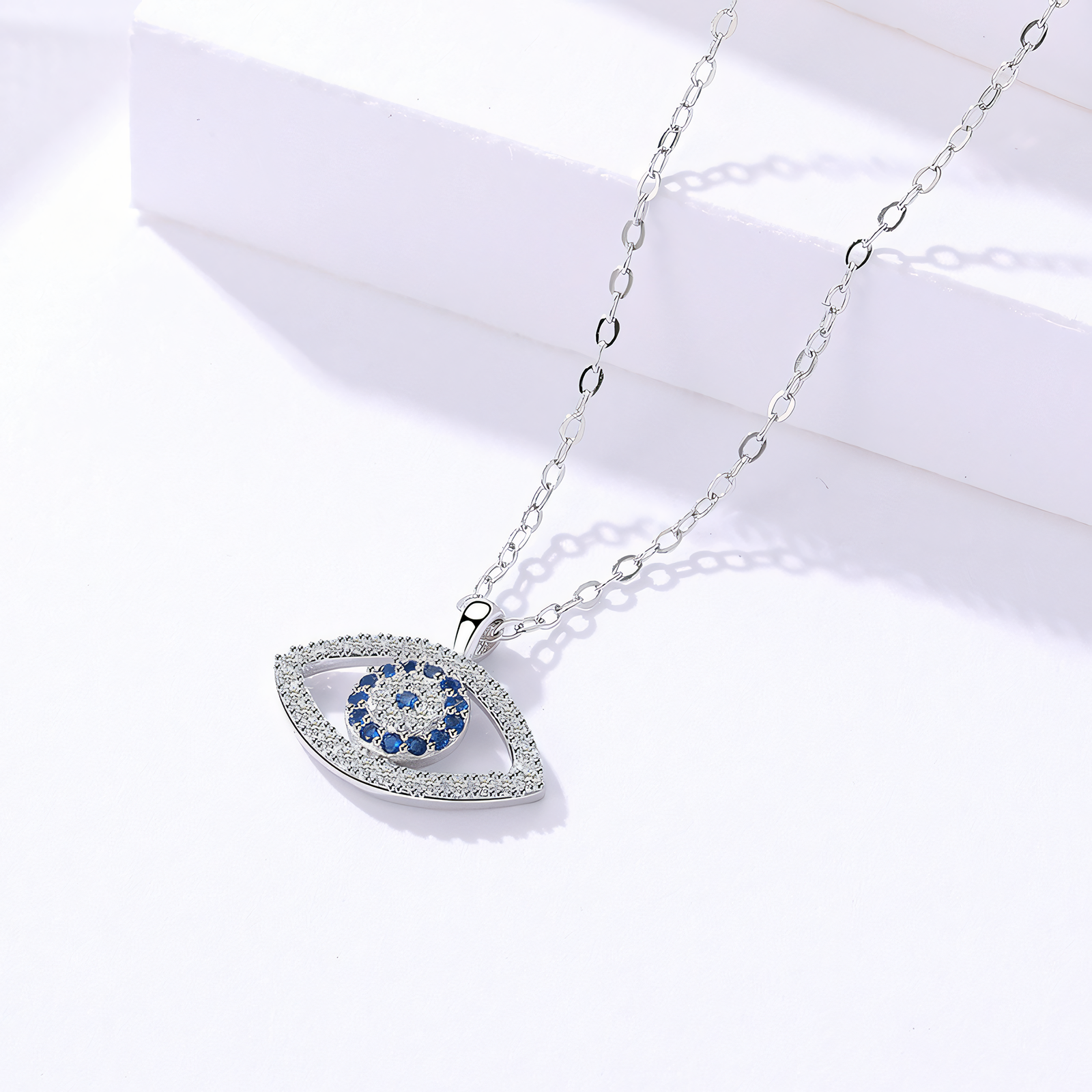 Piercing Eye Pendant Sterling Silver Necklace