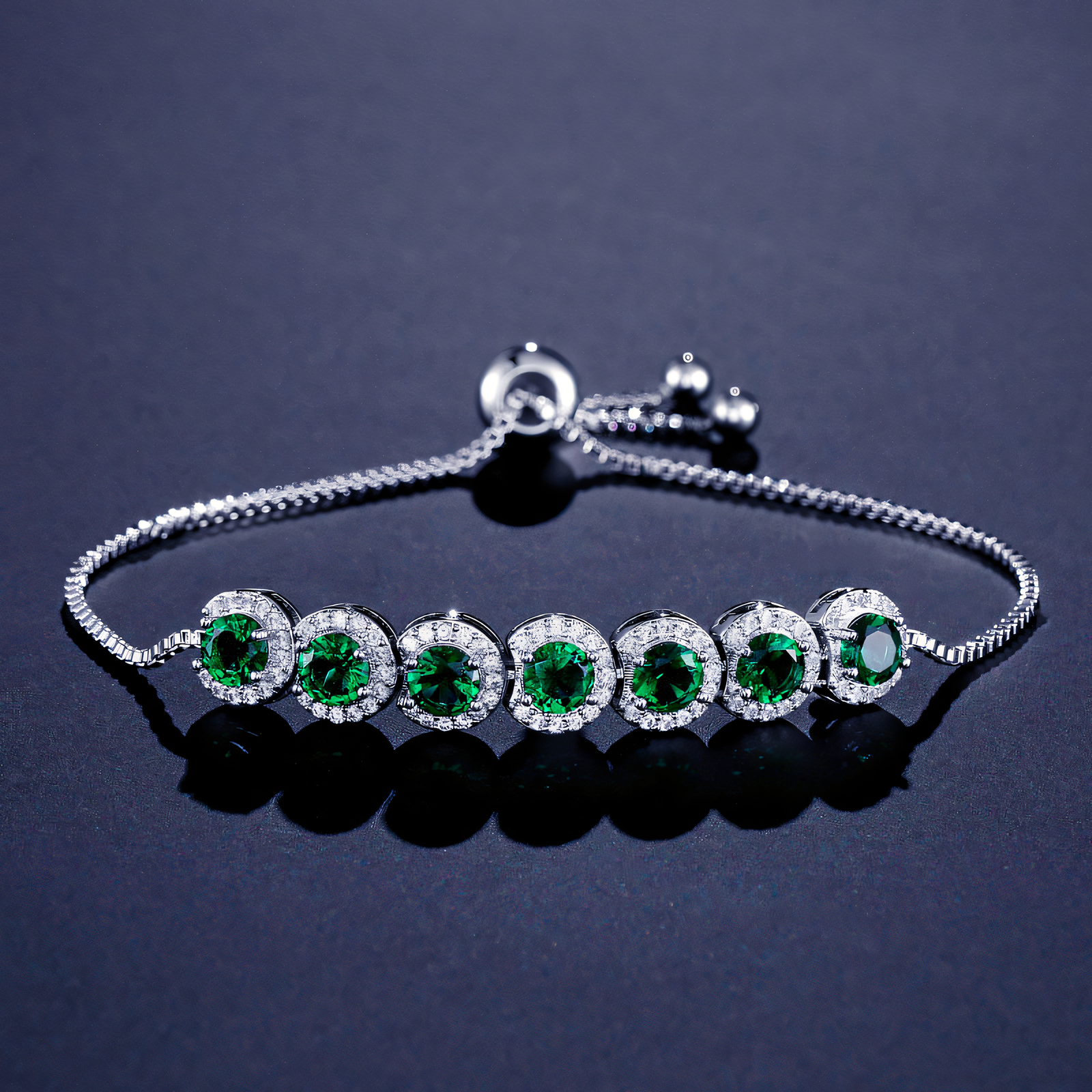 Gold-Plated Green Zircon Bracelet