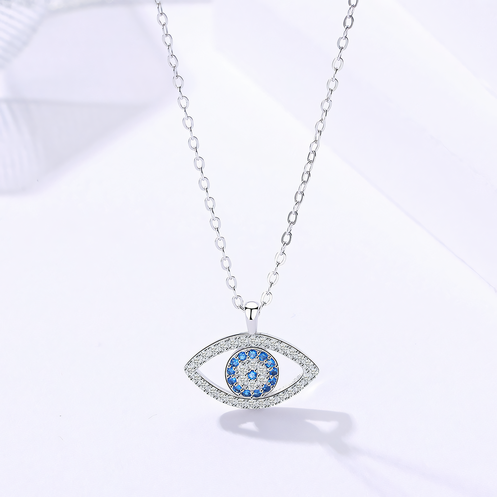 Piercing Eye Pendant Sterling Silver Necklace