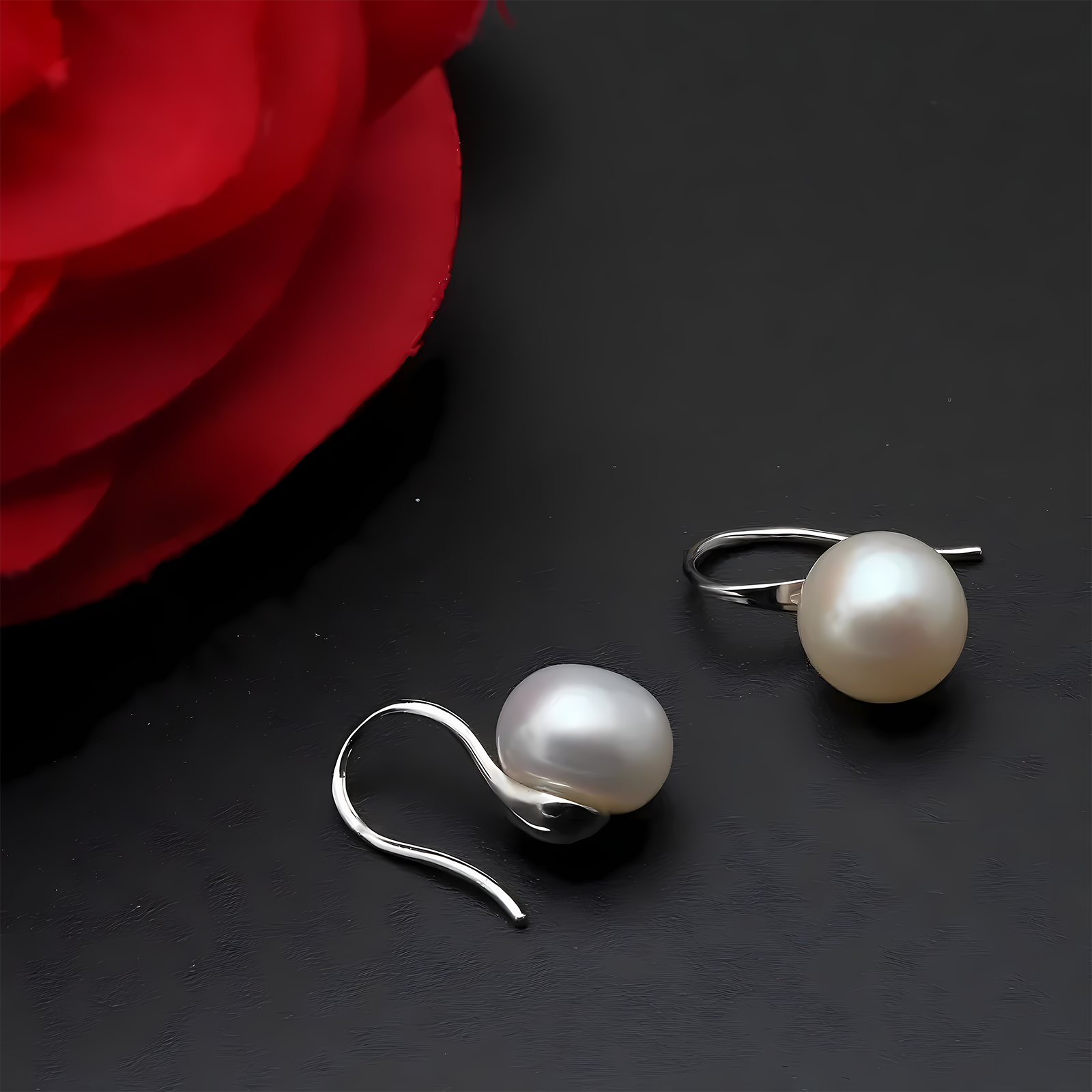 Faux Pearl Hook Earrings