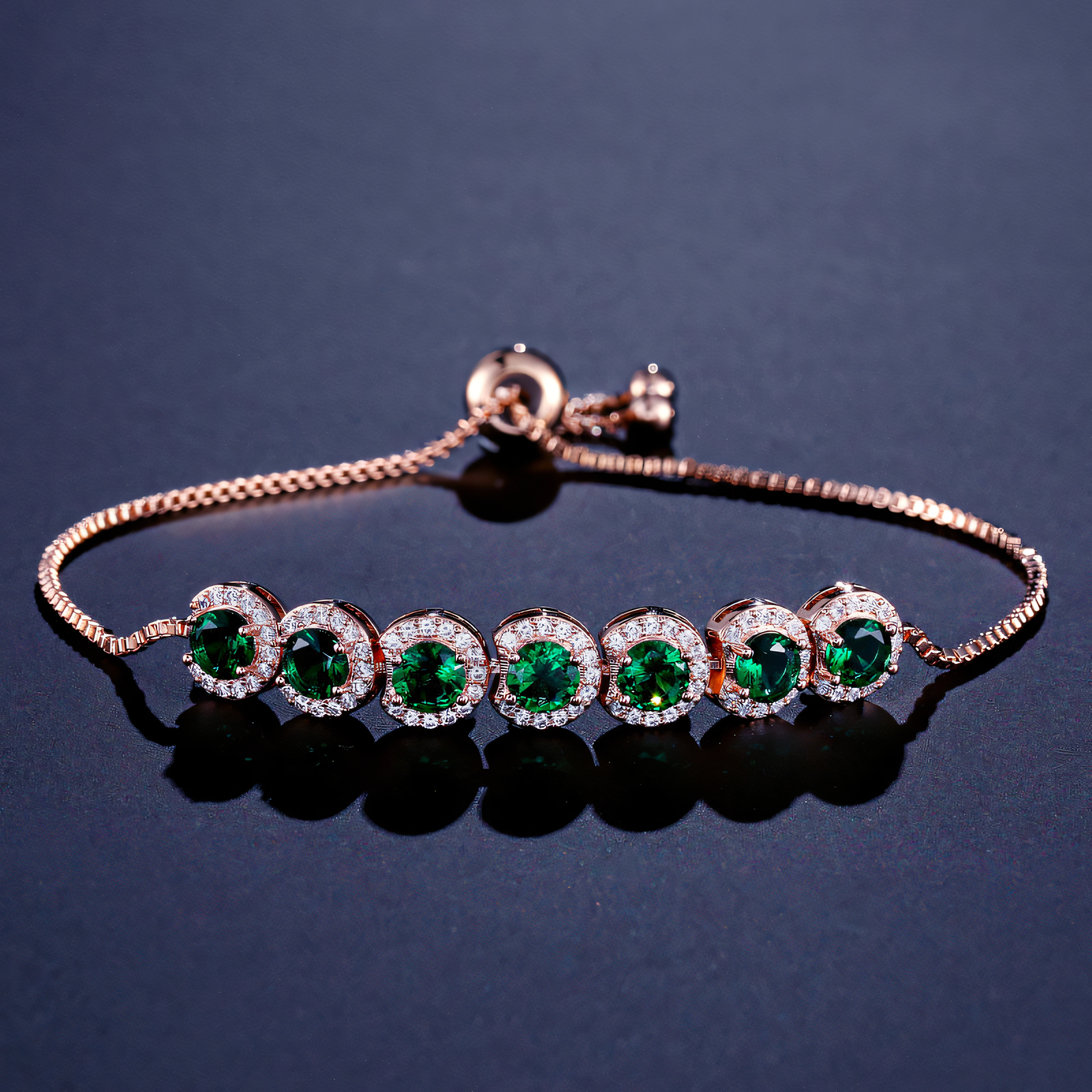 Gold-Plated Green Zircon Bracelet