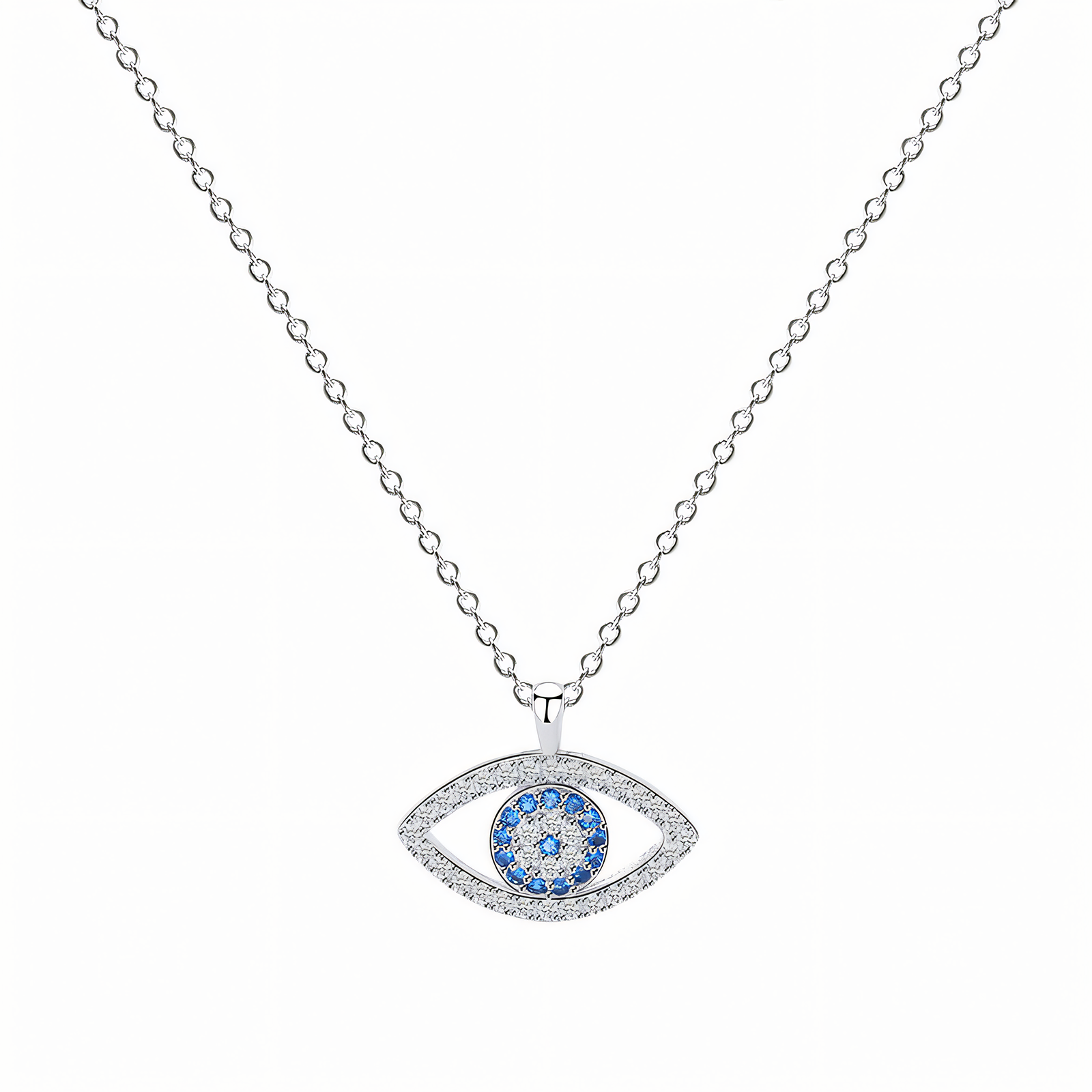 Piercing Eye Pendant Sterling Silver Necklace