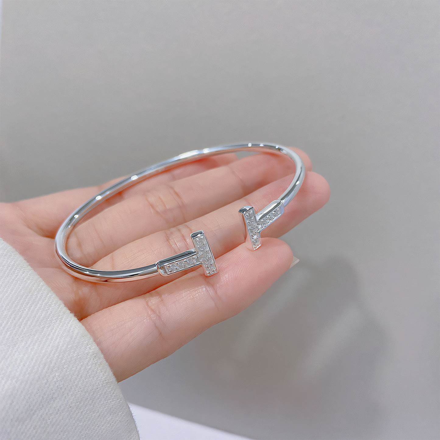 Sterling Silver T-Shaped Bracelet