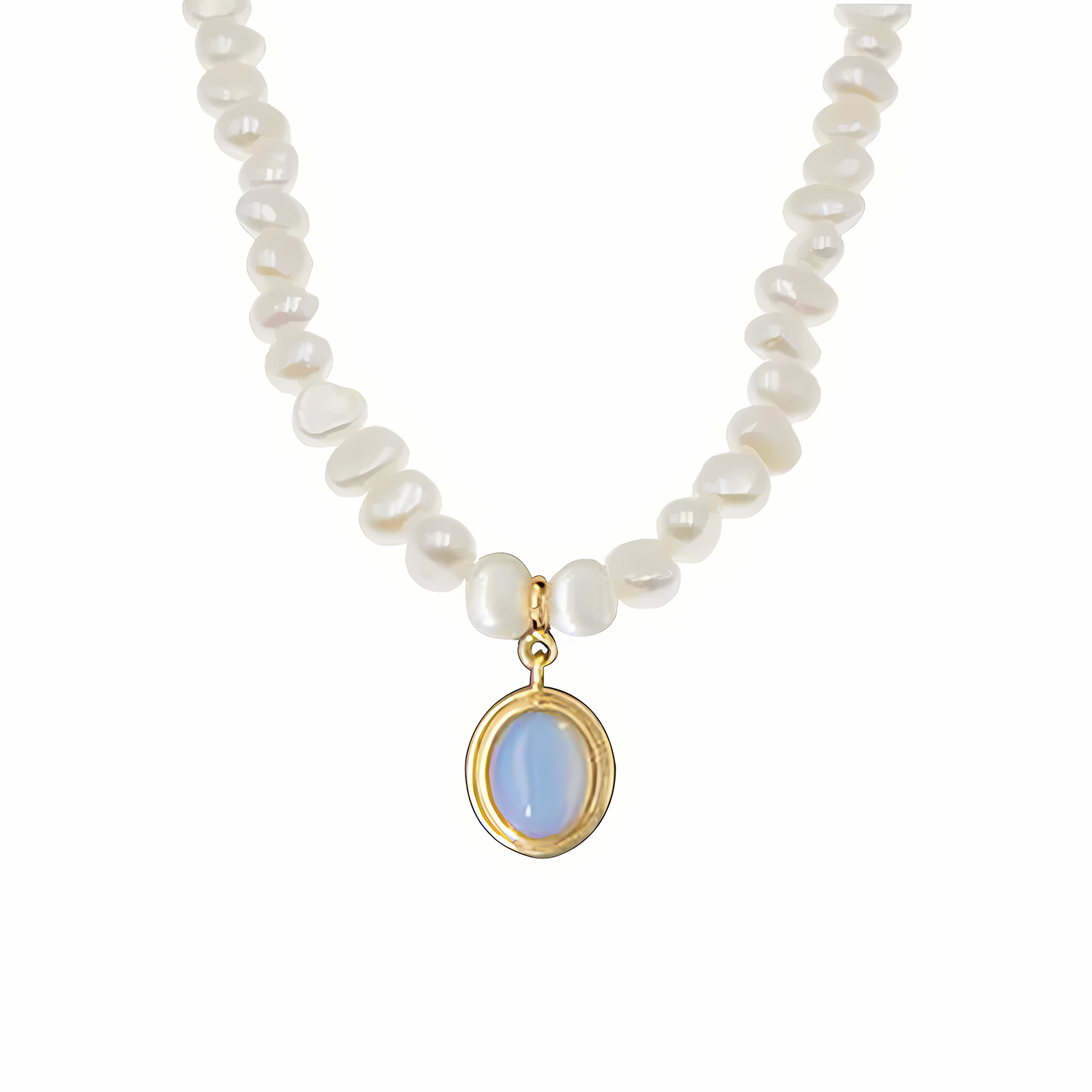 Irregular Faux Pearl Gold Necklace