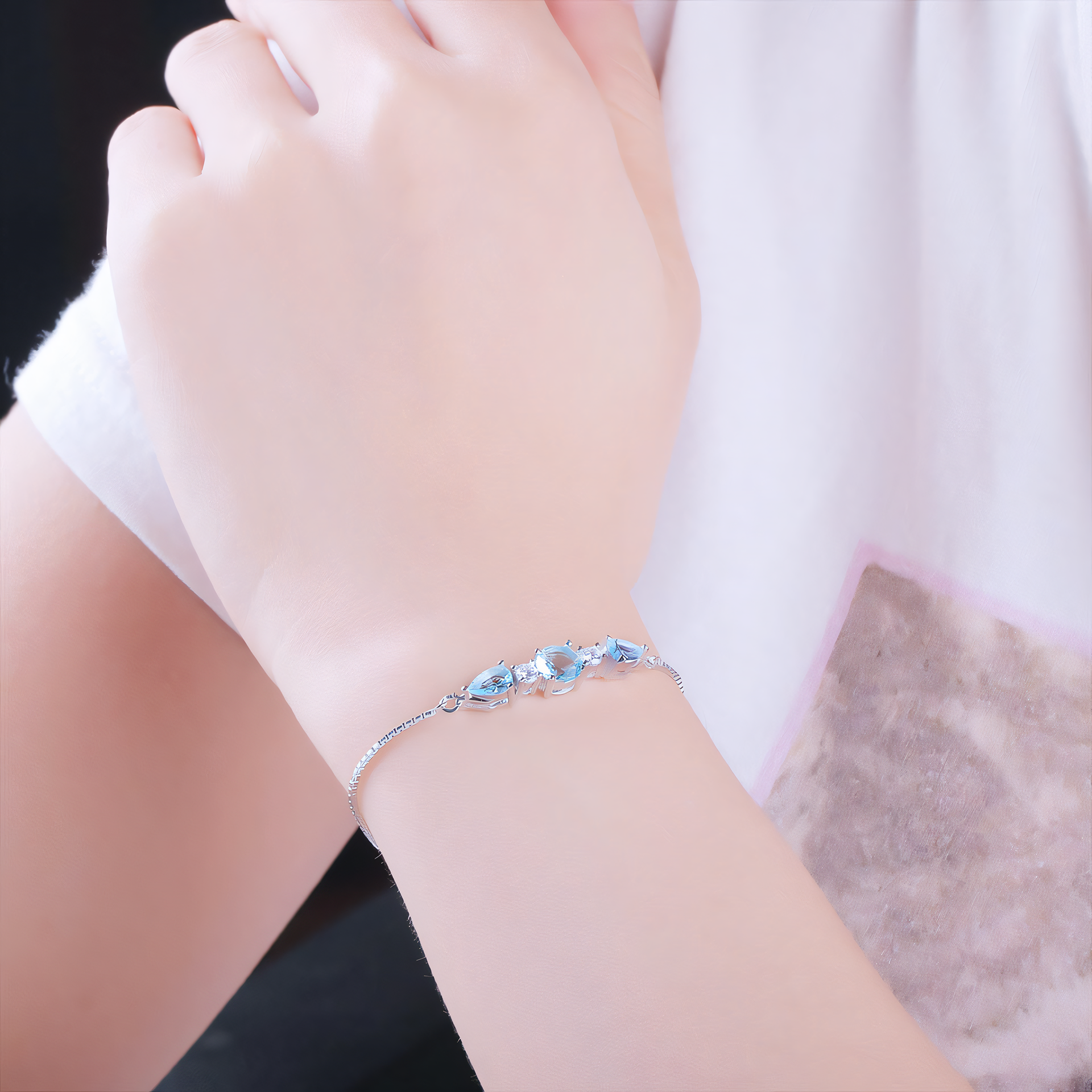 Sky Blue Topaz Sterling Silver Bracelet