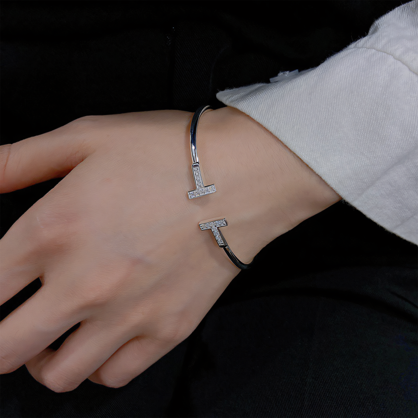 Sterling Silver T-Shaped Bracelet