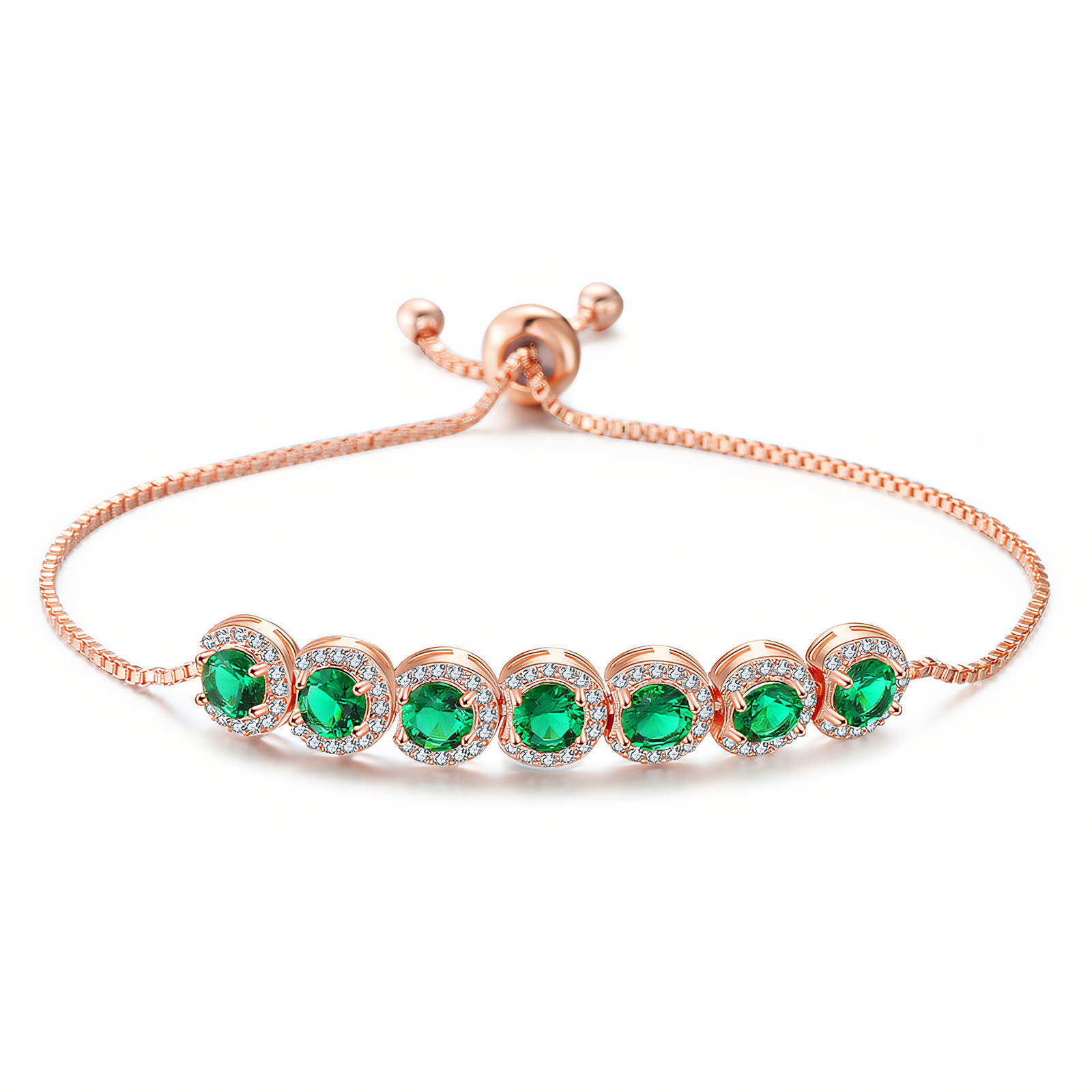 Gold-Plated Green Zircon Bracelet