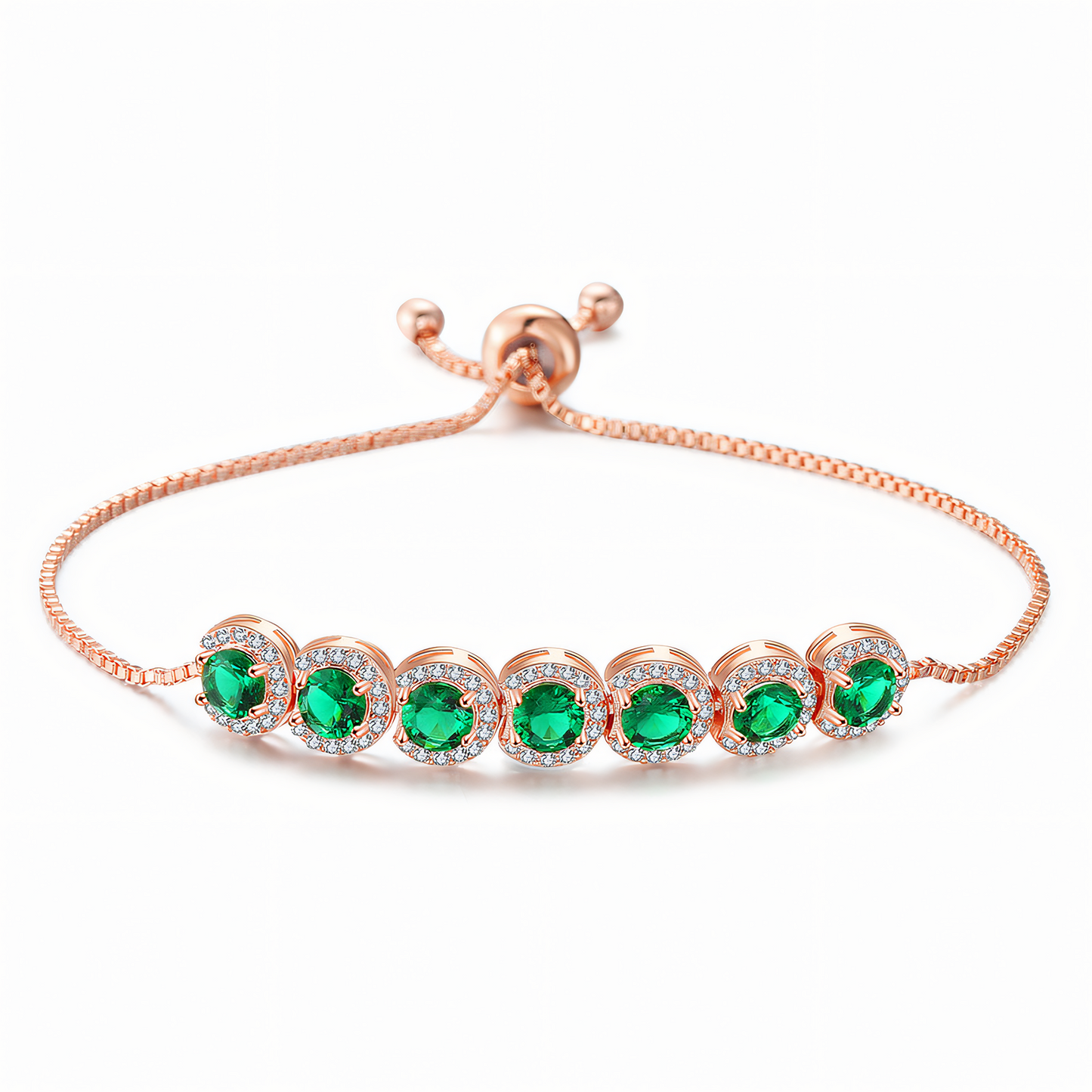 Gold-Plated Green Zircon Bracelet