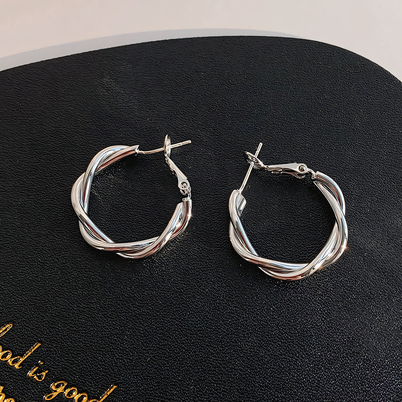 Twisted Thread Hoop Earrings