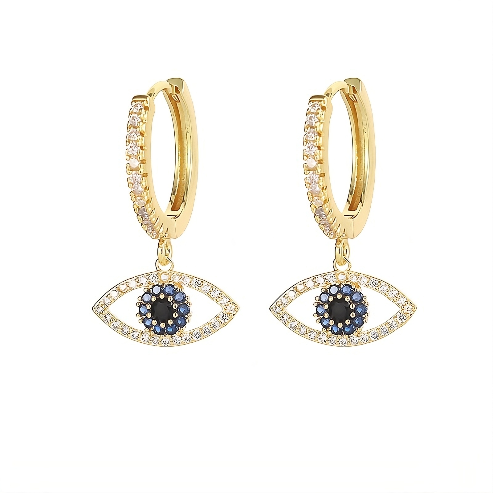 Enchanting Eye Platinum-Plated Earrings