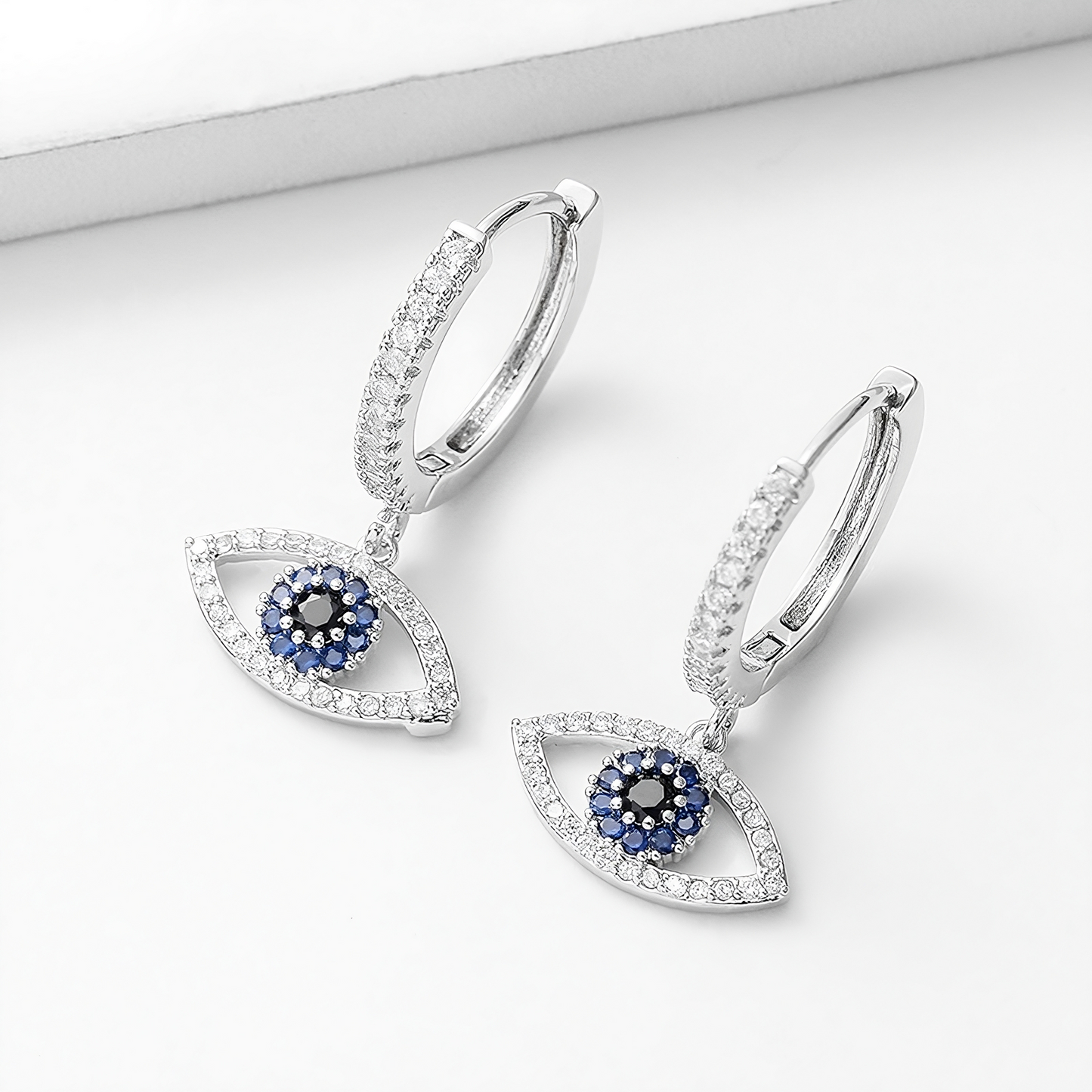 Enchanting Eye Platinum-Plated Earrings