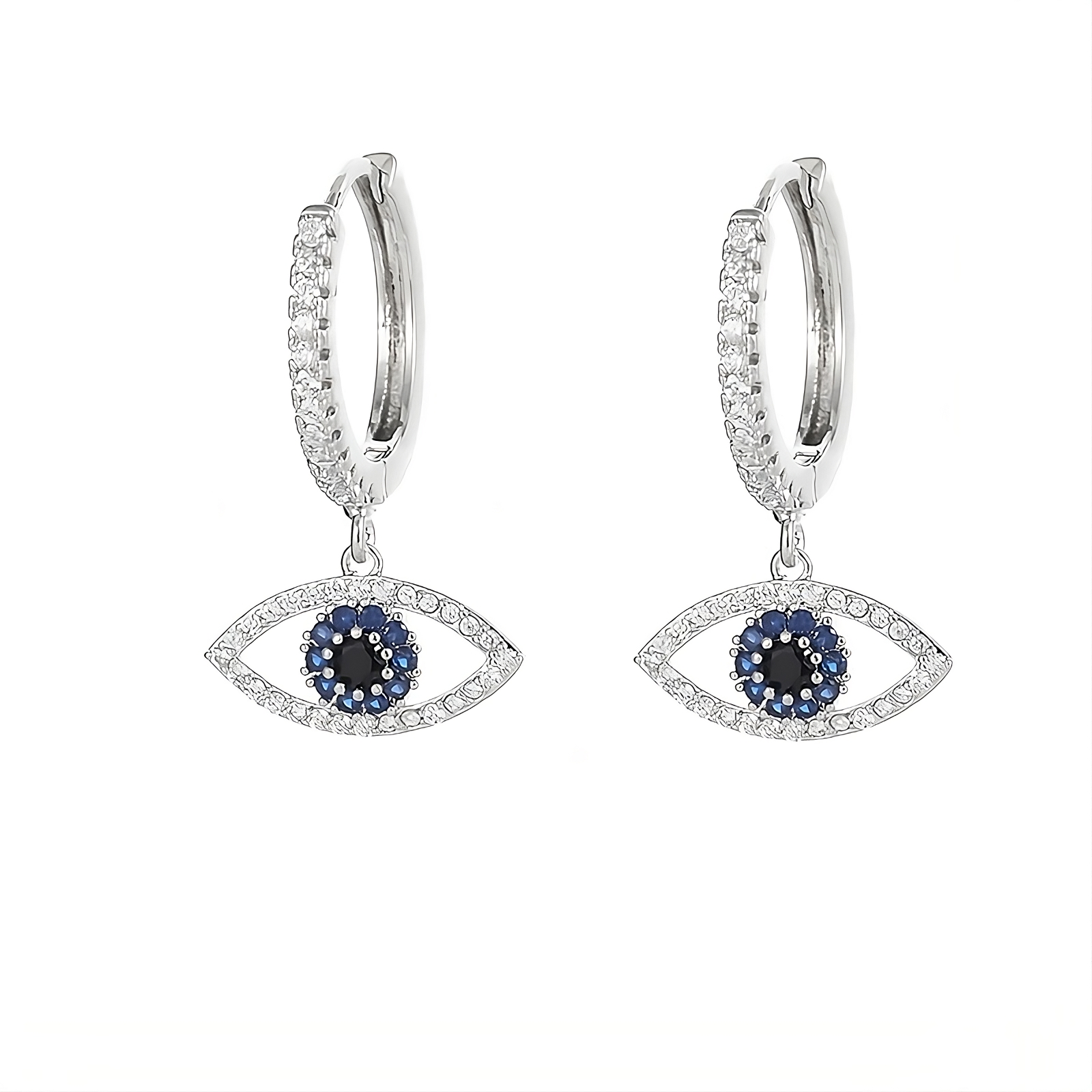 Enchanting Eye Platinum-Plated Earrings