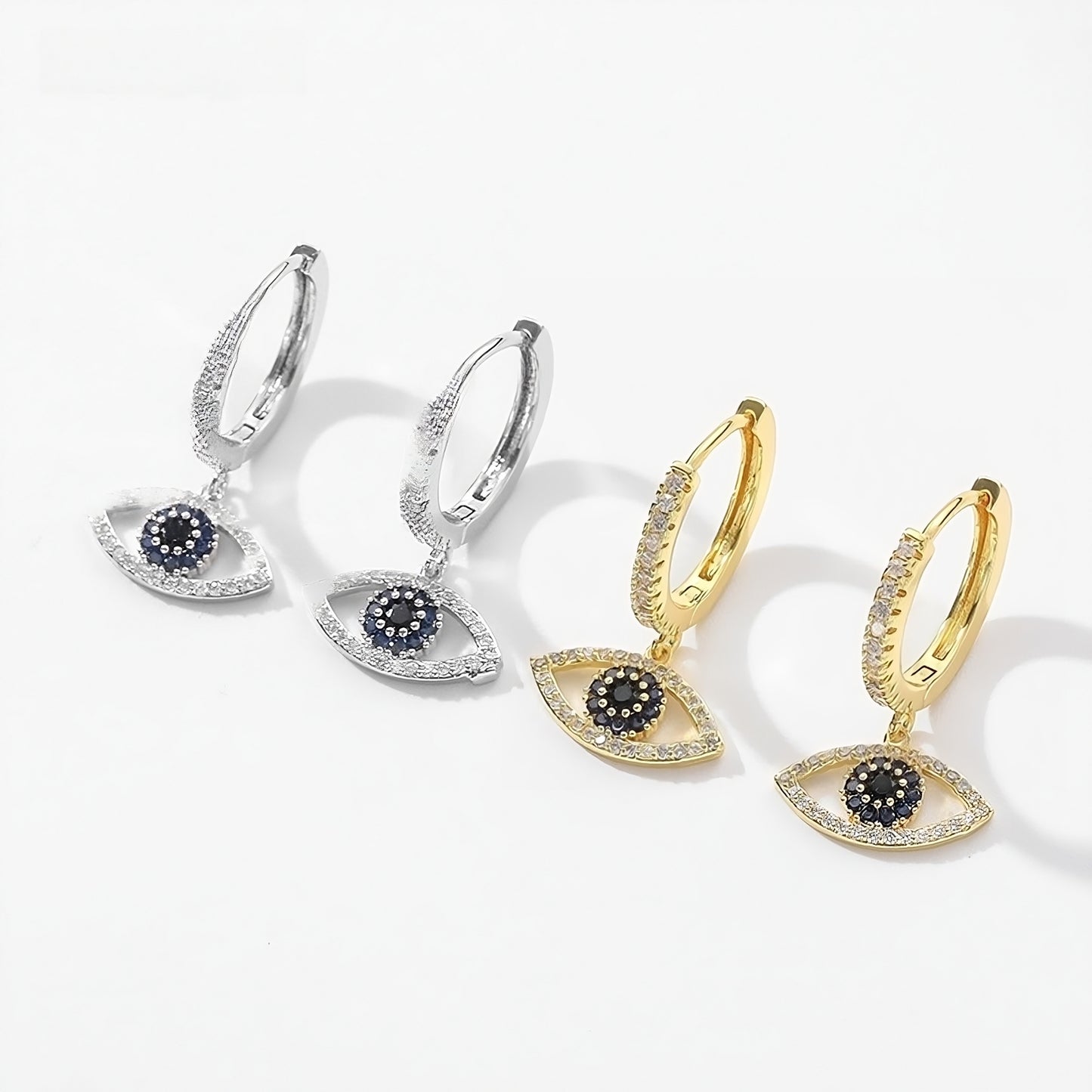 Enchanting Eye Platinum-Plated Earrings