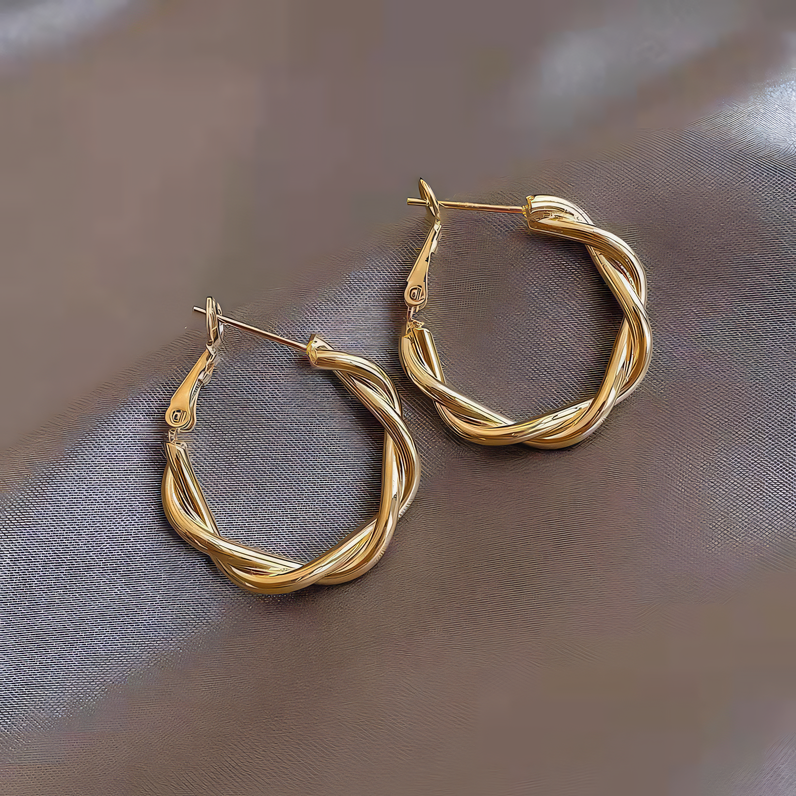 Twisted Thread Hoop Earrings